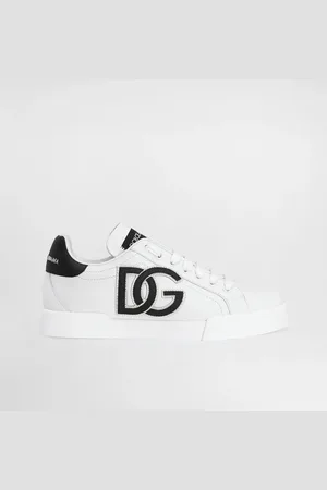 Dolce & Gabbana Sneakers Portofino En Cuir De Veau À Logo Dg - Mujer Zapatillas Negro Piel 34