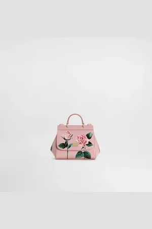 Dolce & Gabbana Bolso Bandolera Sicily De Piel De Becerro Brillante Con Estampado De Rosas - Mujer Accesorios Onesize