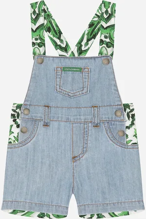 Dolce & Gabbana Peto Vaquero De Y Popelina Con Estampado Maiolica Verde - Hombre Set Regalo Y Body Multicolor 3/6 Months