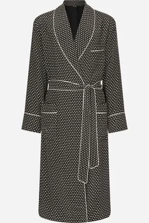 Dolce & Gabbana Bata En Crepé De China Con Estampado Del Logotipo Dg - Hombre Ropa Interior Y Ropa De Casa Seda 44
