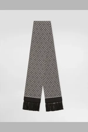 Dolce & Gabbana Bufanda De Seda Con Microdibujos Y Logotipo - Hombre Bufandas Y Foulards Onesize