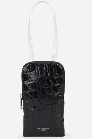 Dolce & Gabbana Bolso Para El Smartphone De Caimán Y Con Logotipo Estampado A Fuego - Hombre Carteras Y Marroquinería Blanco Onesize