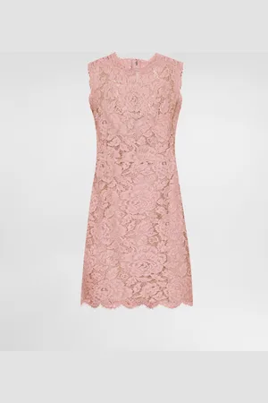 Dolce & Gabbana Vestido Acampanado Sin Mangas De Encaje Floral Con Logotipo Dg - Mujer Vestidos 36