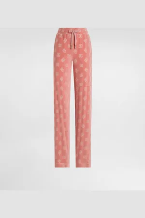 Dolce & Gabbana Pantalón De Chándal De Chenilla En Jacquard Con Logotipo Dg - Mujer Pantalones Largos Y Cortos Algod�n 36