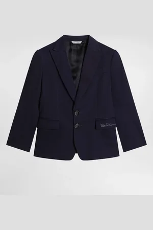 Dolce & Gabbana Single-breasted Stretch Cotton Jacket With Logo - Hombre Trajes 12+ Years