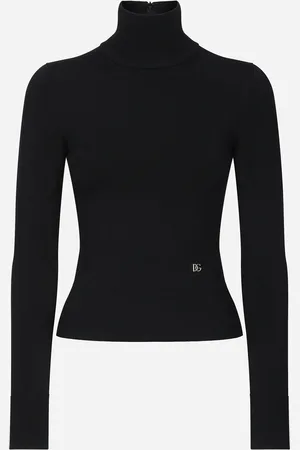 Dolce & Gabbana Jersey De Cuello Alto De Viscosa Con Logotipo Dg - Mujer Prendas De Punto 40