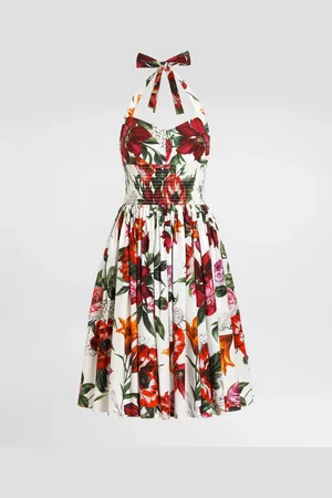 Dolce & Gabbana Vestido De Popelina Con Estampado De Flores - Mujer Vestidos 36