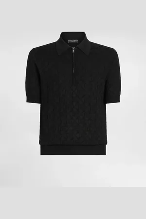 Dolce & Gabbana Polo De Seda Satinada Con Logotipo - Hombre Prendas De Punto 44
