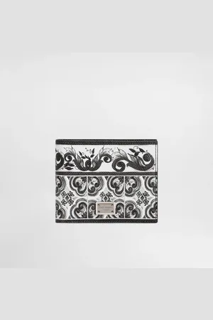 Dolce & Gabbana Cartera De Piel Con Estampado De Mayólica - Hombre Carteras Y Marroquinería Onesize