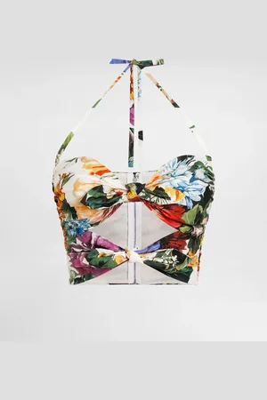 Dolce & Gabbana Top De Popelina Con Estampado De Buqué De Flores - Mujer Camisas Y Tops 36