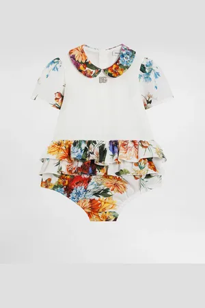 Dolce & Gabbana Pelele De Popelina Con Estampado De Flores - Mujer Set Regalo Y Body 3/6 Months