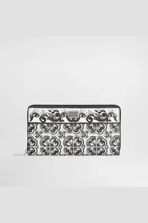 Dolce & Gabbana Cartera De Piel Con Estampado De Mayólica - Hombre Carteras Y Marroquinería Onesize