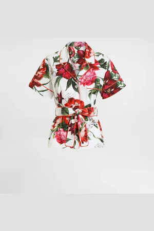 Dolce & Gabbana Camisa Vanity De Popelina Con Estampado De Flores - Mujer Camisas Y Tops 38