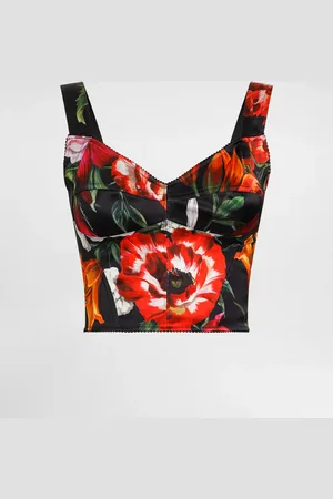 Dolce & Gabbana Corsé Con Estampado De Flores - Mujer Camisas Y Tops 36