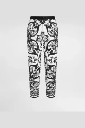 Dolce & Gabbana Pantalón Con Estampado De Mayólica - Hombre Pantalones Largos Y Cortos 44