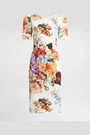 Dolce & Gabbana Vestido De Cretona Con Estampado De Buqué - Mujer Vestidos 36