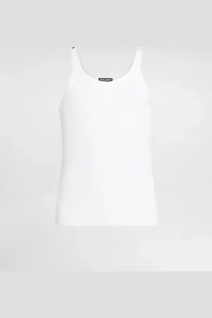 Dolce & Gabbana Camiseta Sin Mangas De Algodón Con Bordado - Hombre Camisetas Y Polos 44