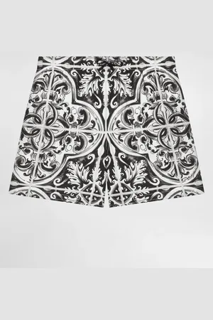 Dolce & Gabbana Pantalón Corto Medio De Tela Con Estampado De Mayólica - Hombre Moda Baño 6 Years