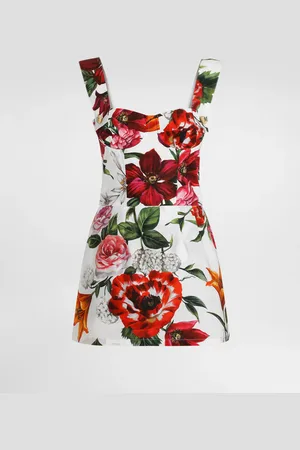 Dolce & Gabbana Top De Popelina Con Estampado De Flores - Mujer Camisas Y Tops 40
