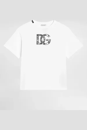 Dolce & Gabbana Camiseta De Manga Corta Con Logotipo Dg Con Estampado De Mayólica En Relieve - Hombre Camisetas Y Sudaderas 2 Years