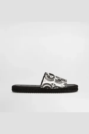 Dolce & Gabbana Sandalia Estilo Alpargata De Lona Con Estampado De Conchas - Hombre Sandalias Y Slides 40