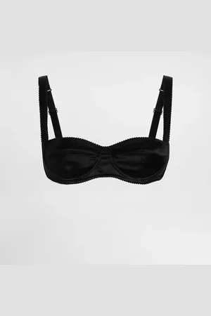 Dolce & Gabbana Sujetador Balconette De Raso - Mujer Lingerie Negro Seda 2b