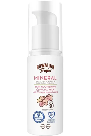 Hawaiian Tropic Bronceador Summilk Mineral Face Fps 30+ Protección solar 50 ml unisex
