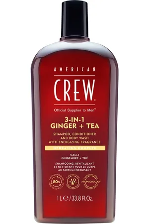 American Crew 3-in-1 Ginger + Tea Shampoo, Conditioner and Body Wash Champús 1000 ml male