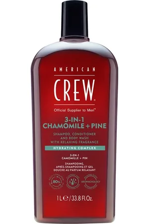 American Crew 3-in-1 Chamomile + Pine Shampoo, Conditioner and Body Wash Champús 1000 ml male