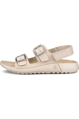 Ecco COZMO W-Sandalias con dos tiras de nobuk para mujer-Beis-39