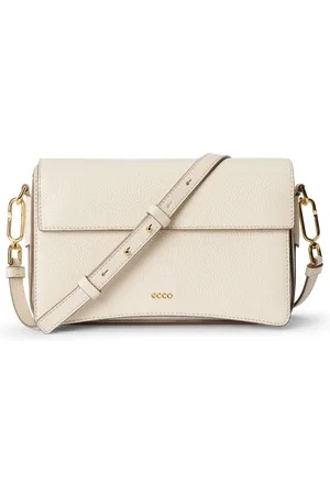 Ecco Pinch Bag L Pebbled Leather-Bolso bandolera de piel-Beis