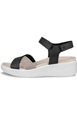 Ecco FLOWT WEDGE LX W-Sandalias de nobuk con cuña para mujer- -39
