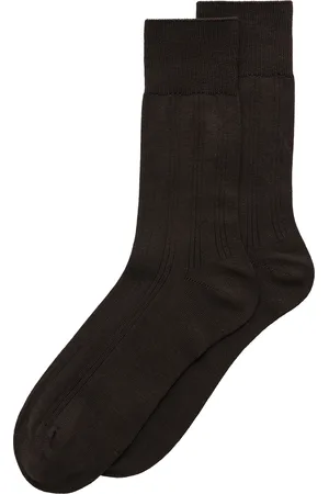 Ecco Mens Ribbed Socks-Calcetines canalé para hombre- -3942
