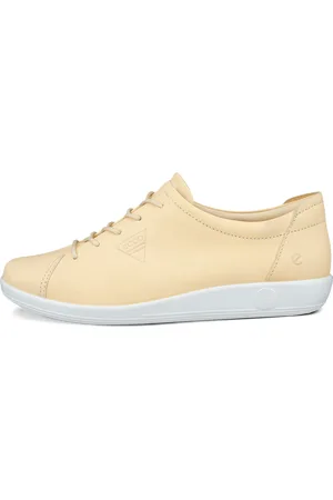 Ecco SOFT 2.0-Zapatillas de piel para caminar para mujer-Amarillo-41