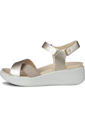 Ecco FLOWT WEDGE LX W-Sandalias de piel con cuña para mujer- -37