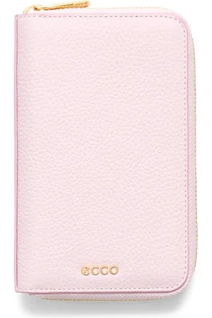 Ecco Wallet Zipped Pebbled Leather-Cartera de piel-Rosa
