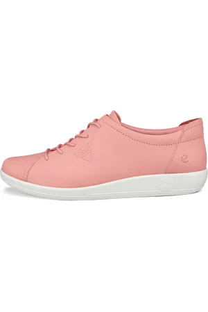 Ecco SOFT 2.0-Zapatillas de piel para caminar para mujer-Rosa-35