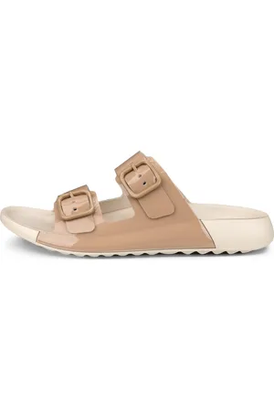 Ecco COZMO W-Sandalias con dos tiras de piel para mujer-Beis-38