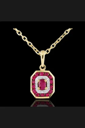 Edenly Colgante Oroiade - oro blanco 9 quilates y rubíes