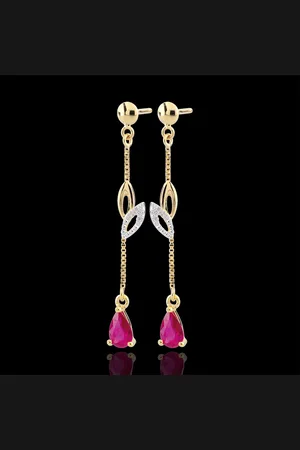 Edenly Pendientes Evina - oro amarillo 9 quilates y rubíes