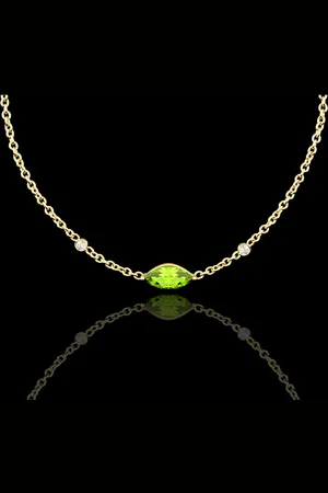 Edenly Collar Mirada de Oriente - Peridoto y diamantes - 9 quila