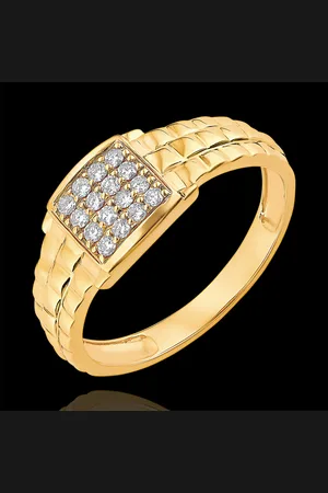 Edenly Anillo Claro-Oscuro - Anillo de Sello de Mallas - de 9 qu