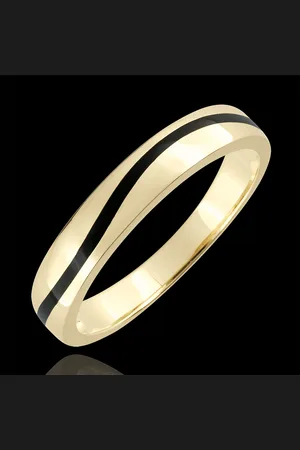 Edenly Alianza oro Hombre Claroscuro - Ola - 18 quilates y laca