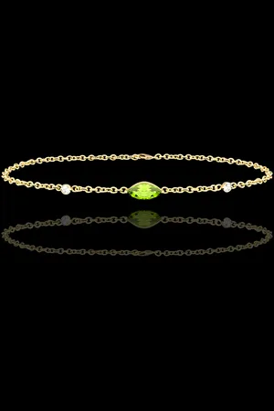 Edenly Pulsera Mirada de Oriente - Peridoto y diamantes - 9 quil