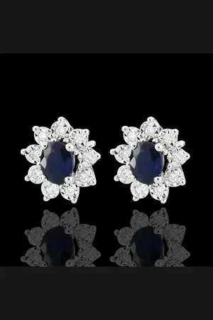 Edenly Pendientes Edelweiss Eterna - Margarita Ilusión - zafiro y diamantes