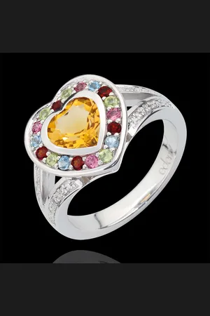 Edenly Anillo Corazón maravilla - Plata, diamantes y piedras finas