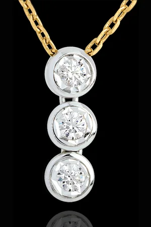 Edenly Collar Triología fugaz oro amarillo-oro blanco - 3 diamantes