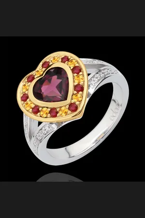 Edenly Anillo Corazón Maravilla - Plata, diamantes y piedras finas