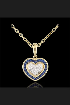 Edenly Colgante Corazón Marquesita - oro blanco y amarillo 9 quilates