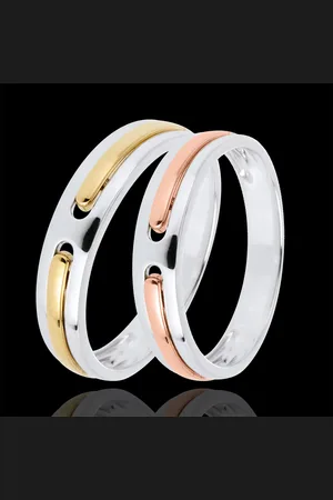 Edenly Dúo de alianzas Promesa - sólo oro - oro amarillo y rosa